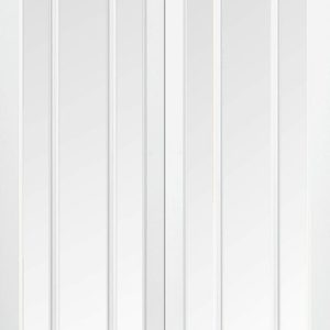White Primed Manhattan (BEVELLED GLASS) Pairs - Solid Core - LPD